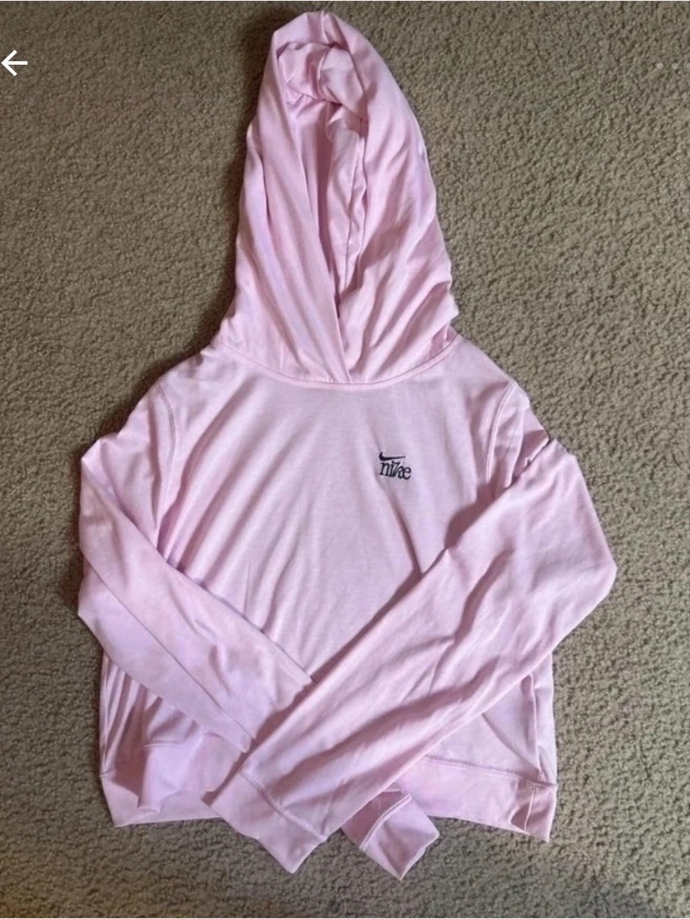Nike Pink Pullover Hoodie with Small Logo